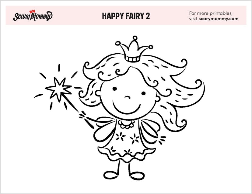 Coloring Pages: Happy Fairy 2