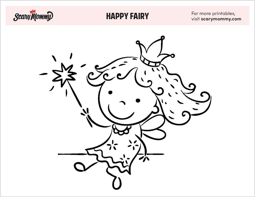 Coloring Pages: Happy Fairy 1