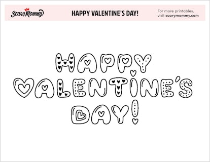 Coloring Page: Happy Valentine's Day