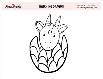 Coloring Pages: Hatching Dragon