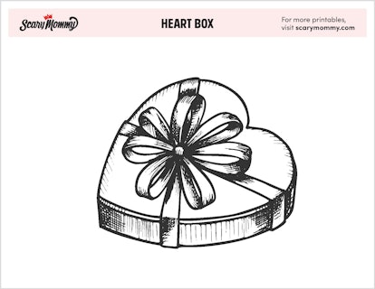 Valentine's Coloring Pages: Heart Box
