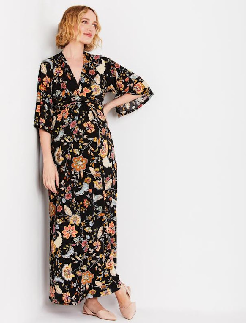 Jessica Simpson Wrap Kimono Sleeve Maternity Dress