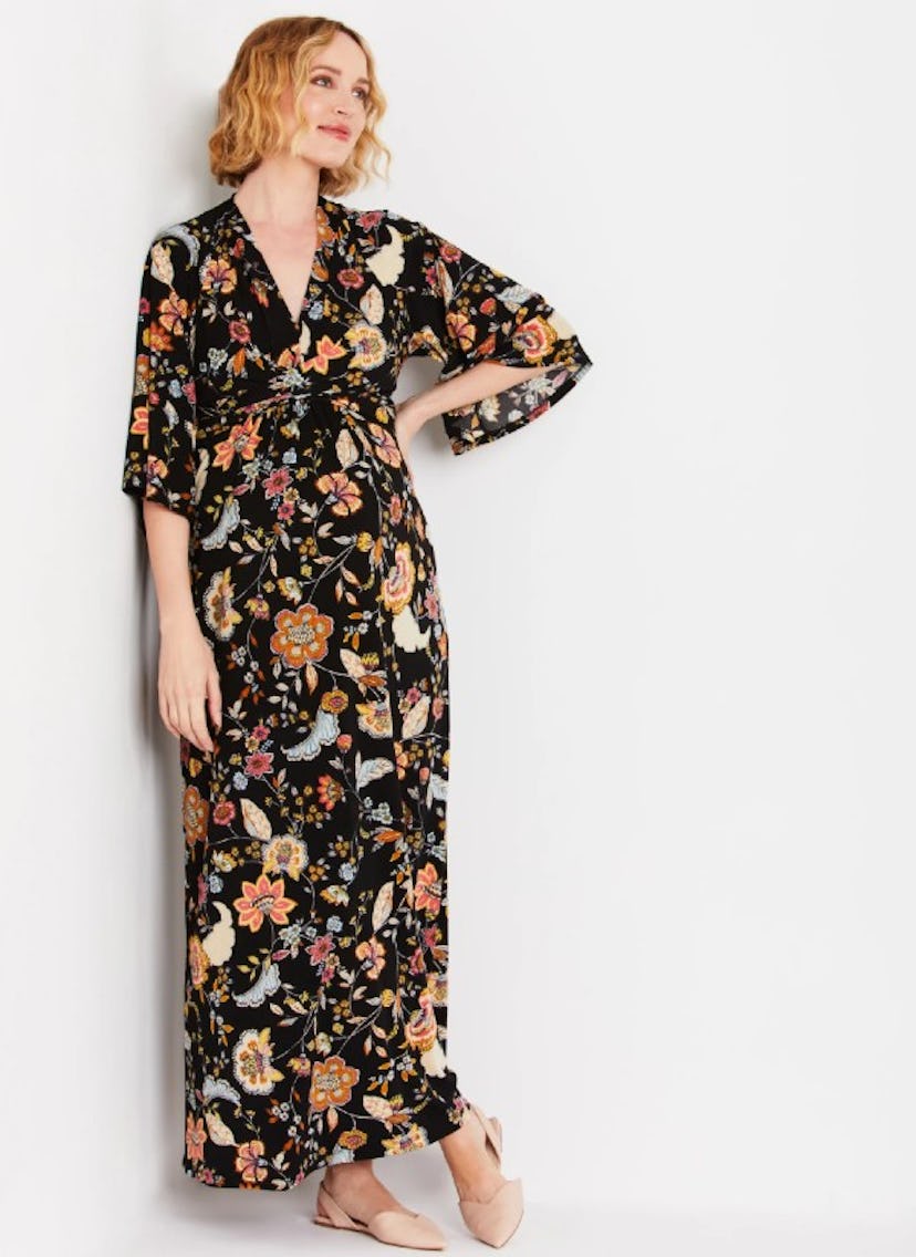 Jessica Simpson Wrap Kimono Sleeve Maternity Dress