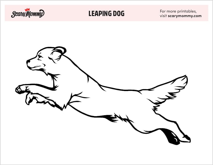 Leaping Dog Printable