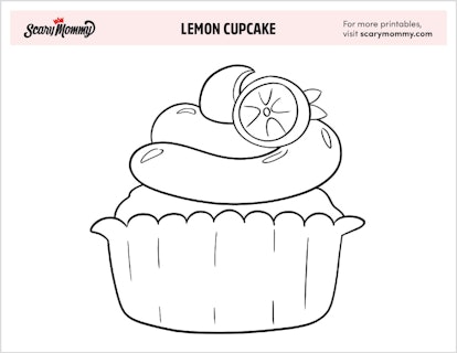 Coloring Pages: Lemon Cupcake
