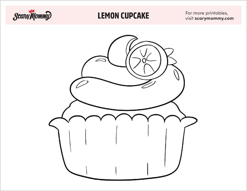 Coloring Pages: Lemon Cupcake