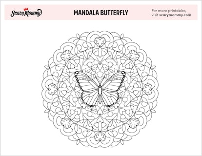 Mandala Butterfly Coloring Page