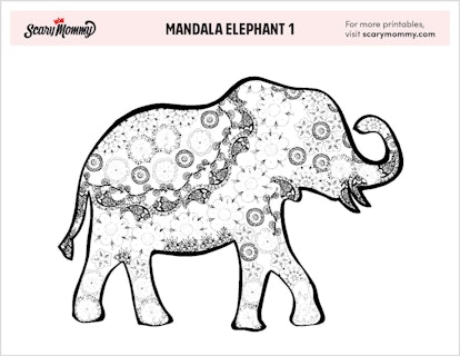 Coloring Pages: Mandala Elephant 1