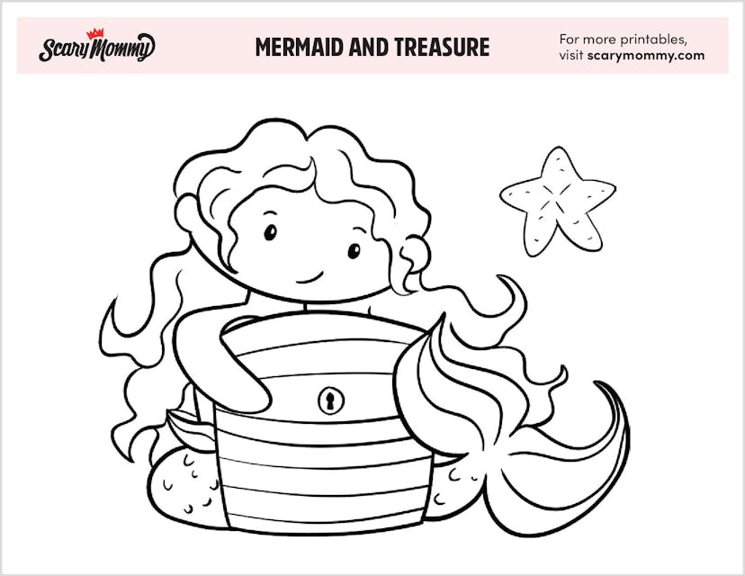 Mermaid and Treasure Printable