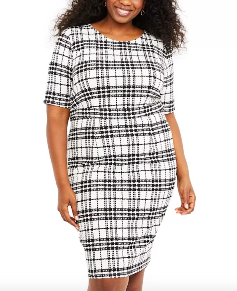 Motherhood Maternity Nursing Plus Size Plaid Dress