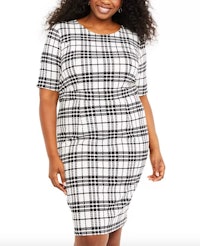 Motherhood Maternity Nursing Plus Size Plaid Dress