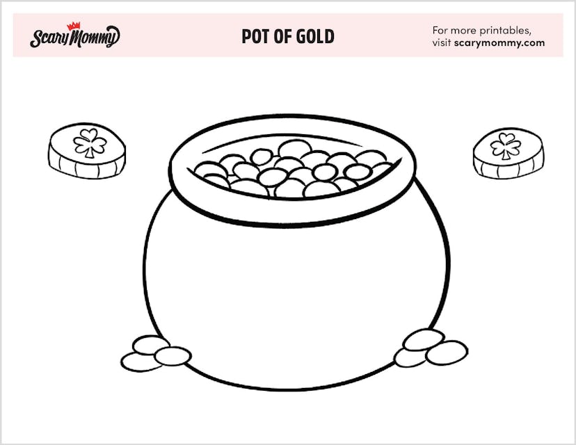 St. Patrick's Day Coloring Pages: Pot of Gold