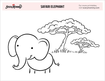 Coloring Pages: Safari Elephant