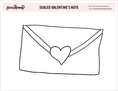 Valentine's Day Coloring Pages: Sealed Note