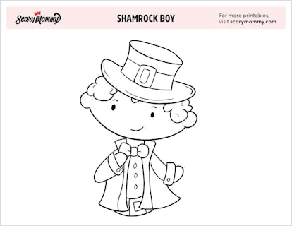 St. Patrick's Day Coloring Pages: Shamrock Boy