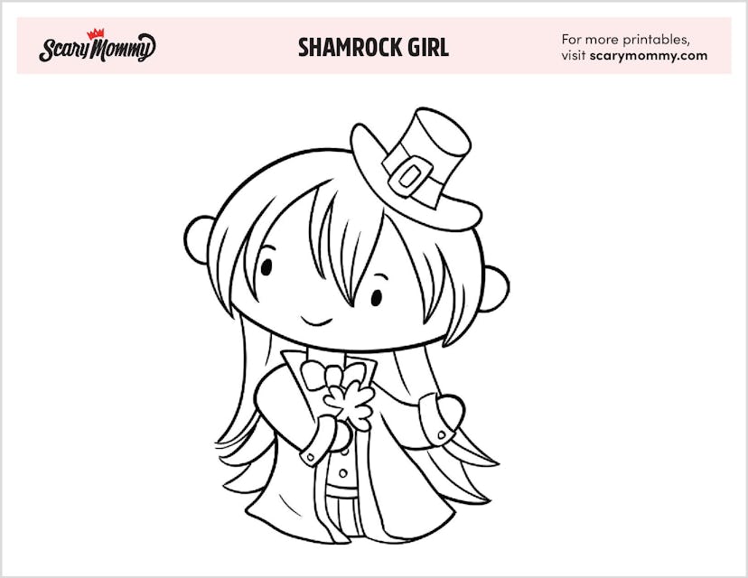 St. Patrick's Day Coloring Pages: Shamrock Girl