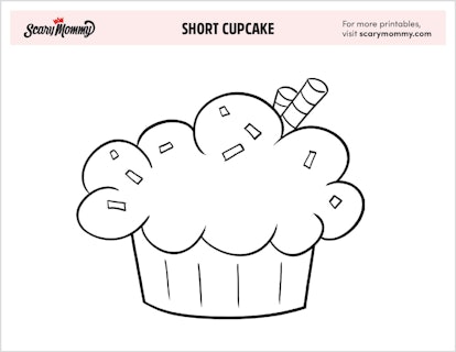 Coloring Pages: Short Cupcake