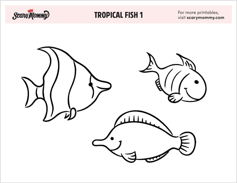 Coloring Pages: Tropical Fish 1