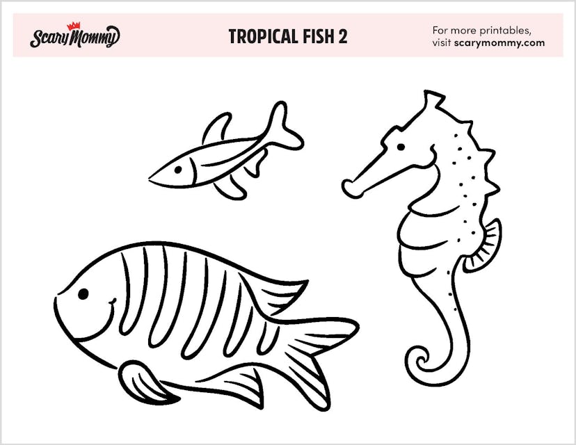 Coloring Pages: Tropical Fish 2