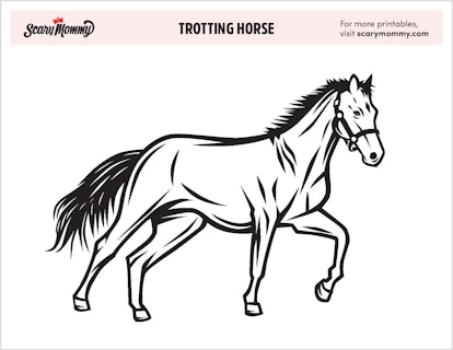 Horse Coloring Pages: Trotting Horse