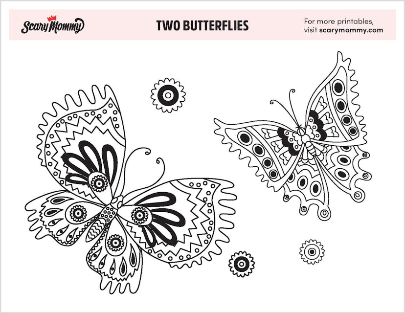 Two Butterflies Coloring Page