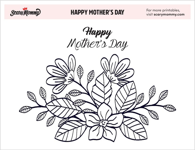A happy Mother's Day coloring page