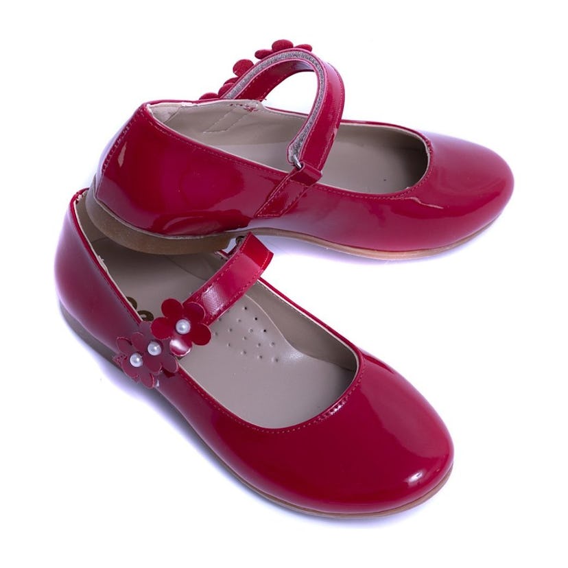 Perla Glossy Flower Flats