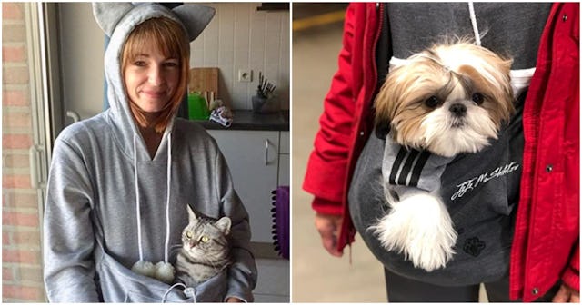 cat carrier sweatshirt