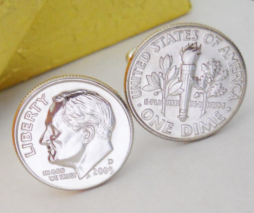 Dime Cufflinks (Made of Tin)