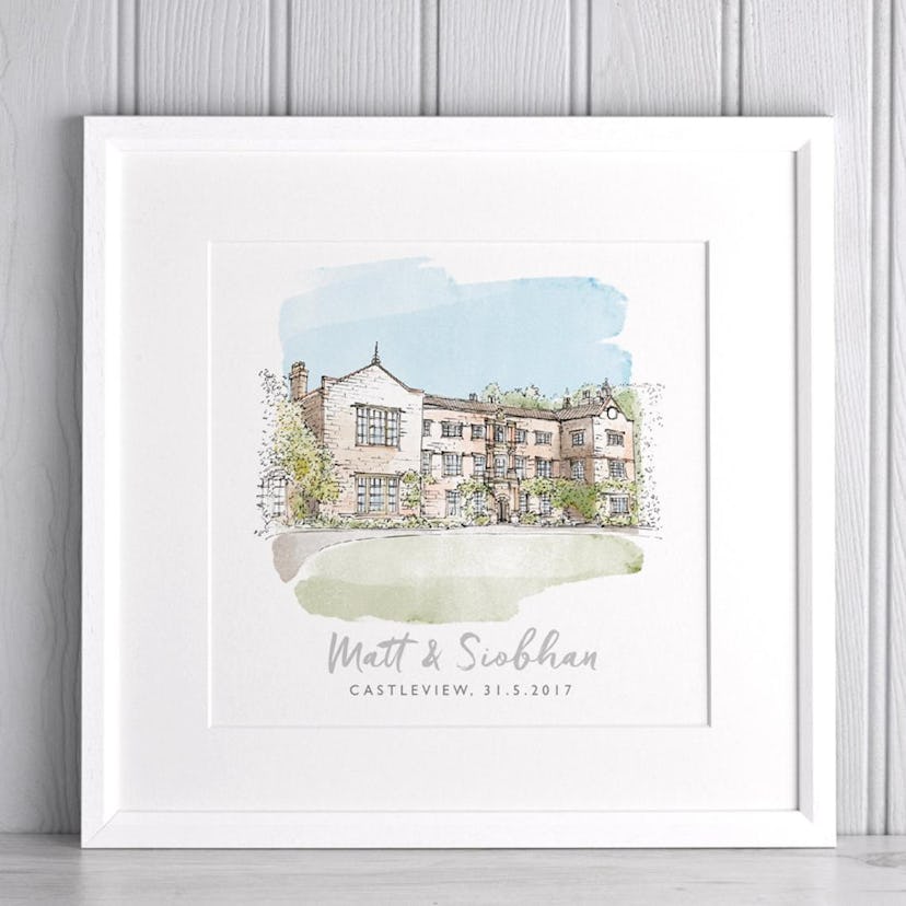 Letterfest  Watercolour Wedding Venue Sketch