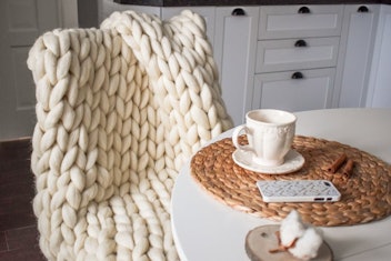 Sheps Wool Chunky Knit Merino Wool Blanket 