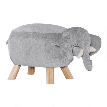 Percy The Elephant Upholstered Kids Stool
