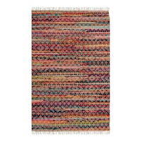 Bright Multicolor Stripe Chindi Area Rug