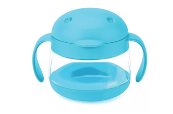 Jinyi Snack Cup, Food Safe Sleek Toddler Snack Container With Pedal Opening  And Dust Cover, Baby Boy Spill Proof Baby Snack Catcher, 1-pack Blue