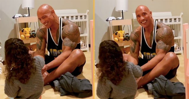 the rock and daughter playtime