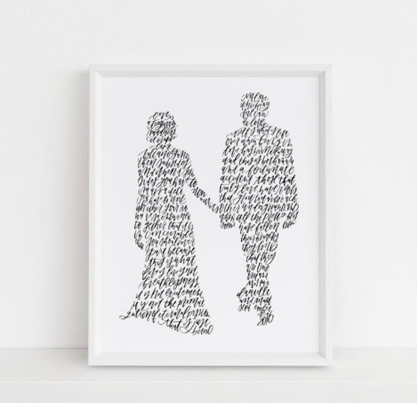 Personalized Couple Silhouette Illustration