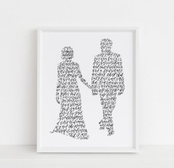 Personalized Couple Silhouette Illustration
