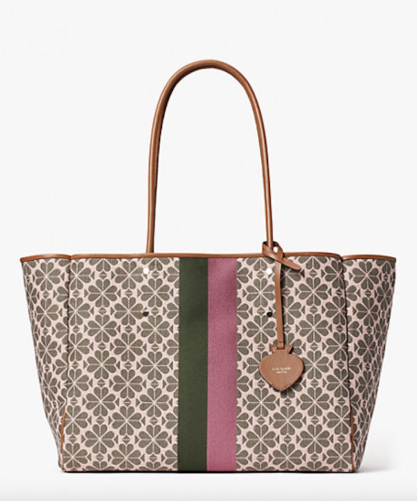 Kate Spade Flower Jacquard Stripe Everything Large Tote