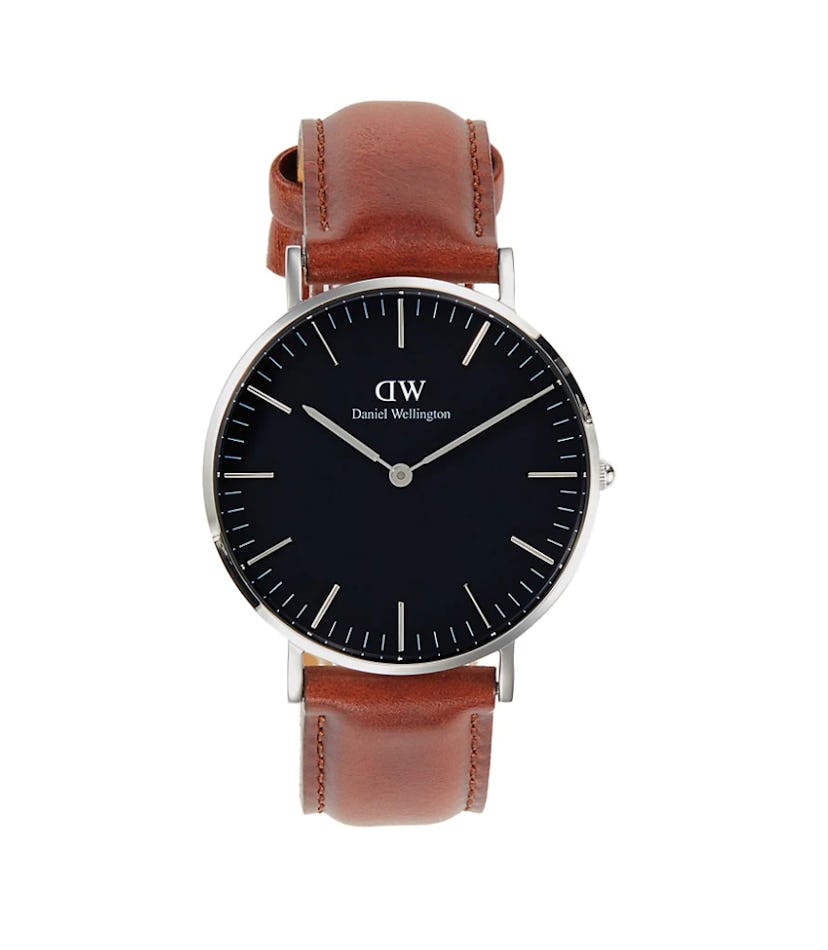 Daniel Wellington Classic St Mawes Leather-Strap Watch