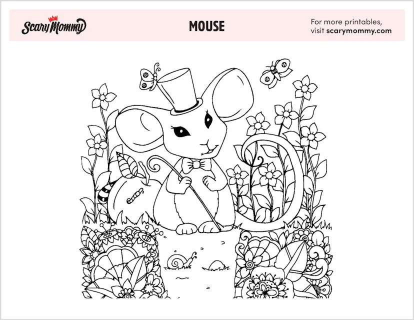 Mouse Too Color Squeak! These 11 Mouse Coloring Pages Are Almost Too Cute