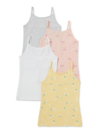George Girls Print & Solid Cami Tank Tops 4-Pack