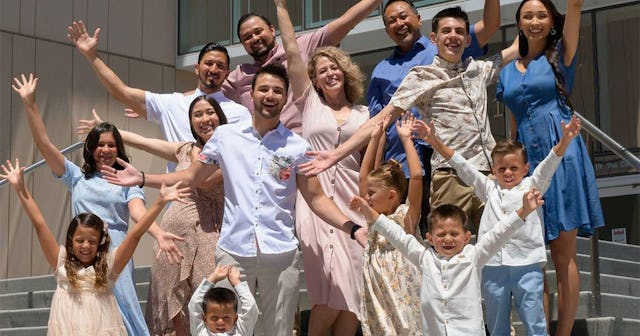 Pam Willis, an attorney, and her husband, Gary Willis with their biological and adopted children all...