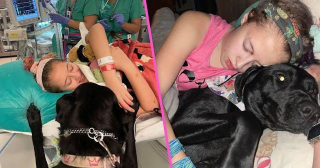 A collage of two images of Gracie, a 14-year-old girl battling autoimmune encephalitis, and her seiz...