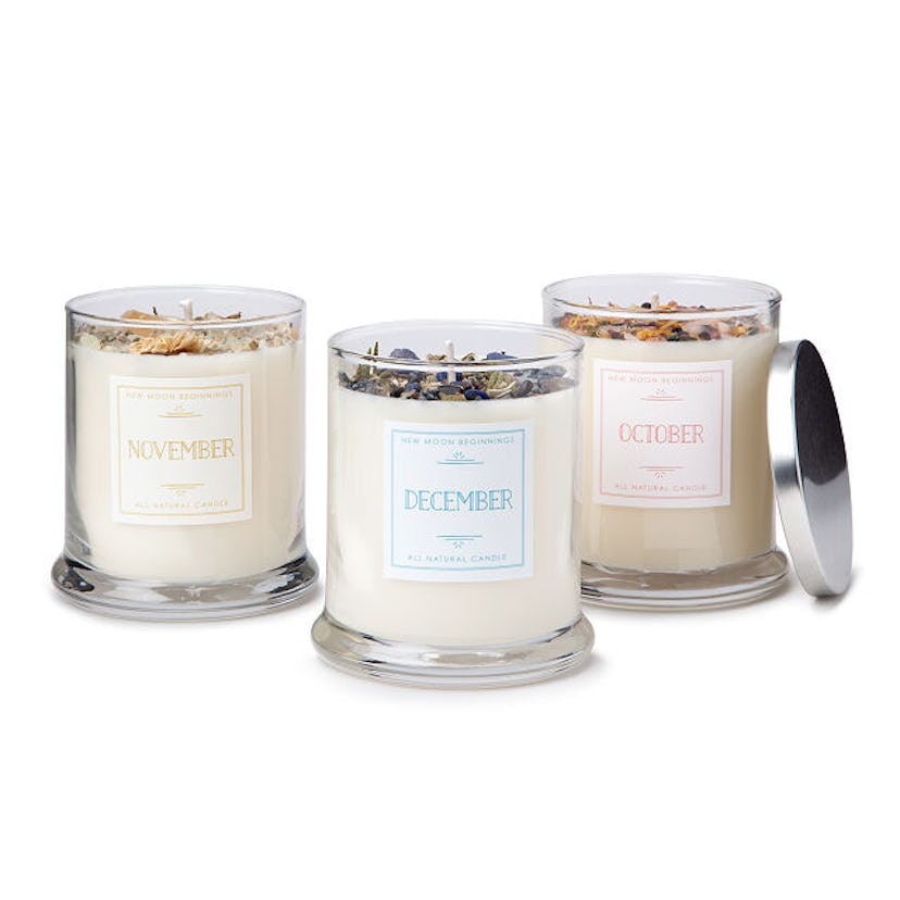 Birth Month Gemstone & Flower Candle