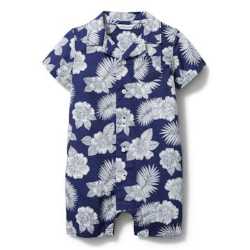 Janie and Jack Baby Tropical Floral Polo Romper