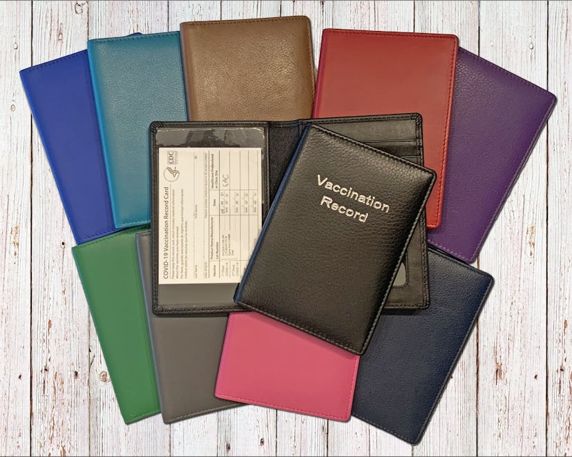 AACreativeDesignsCo. Leather "Vaccine Record" Vaccine Cardholder