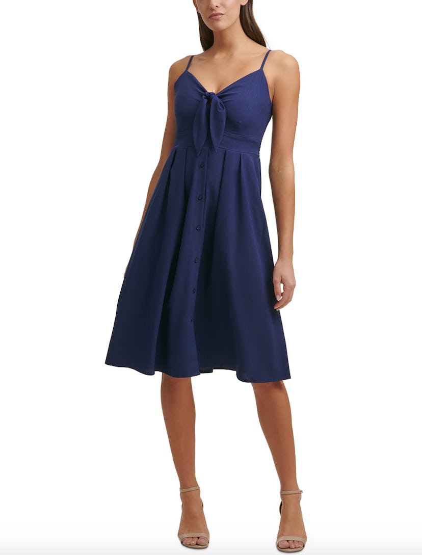 Kensie Tie-Front Picnic A-Line Dress