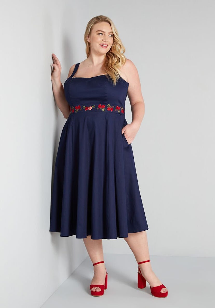 ModCloth x Collectif The Time Is Right Swing Dress