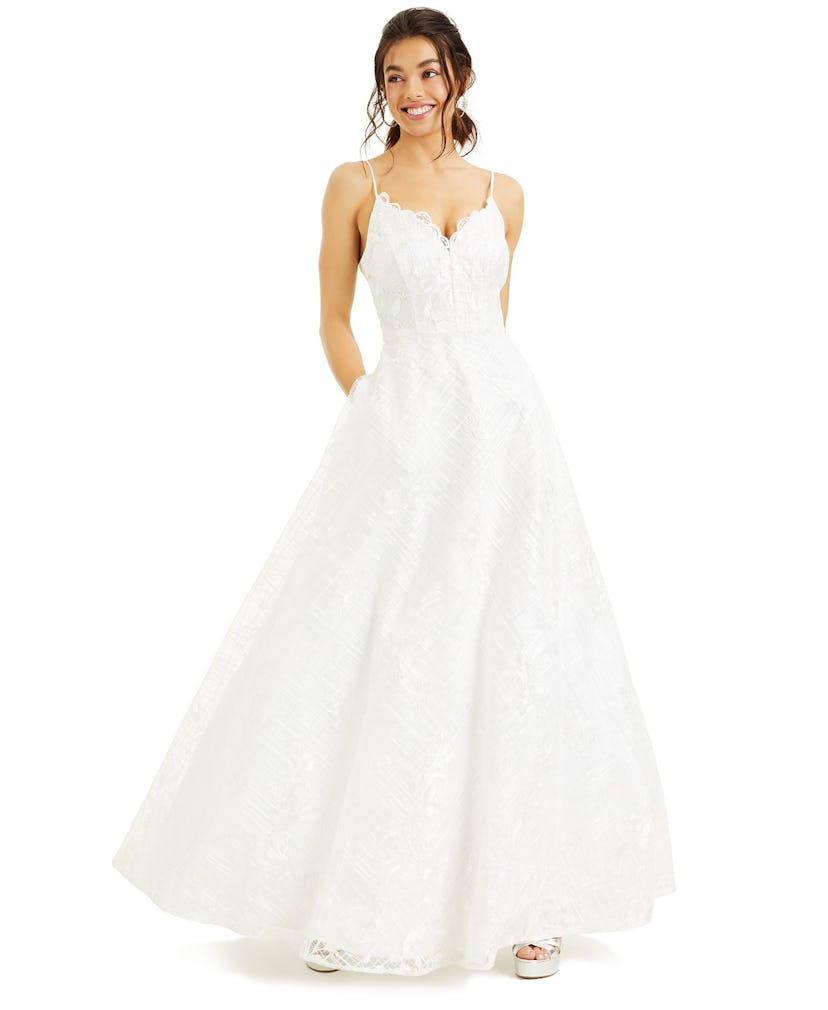 Macy's white prom dresses best sale