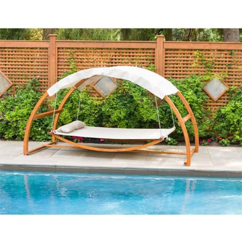 Leisure Season Swing Bed with Canopy